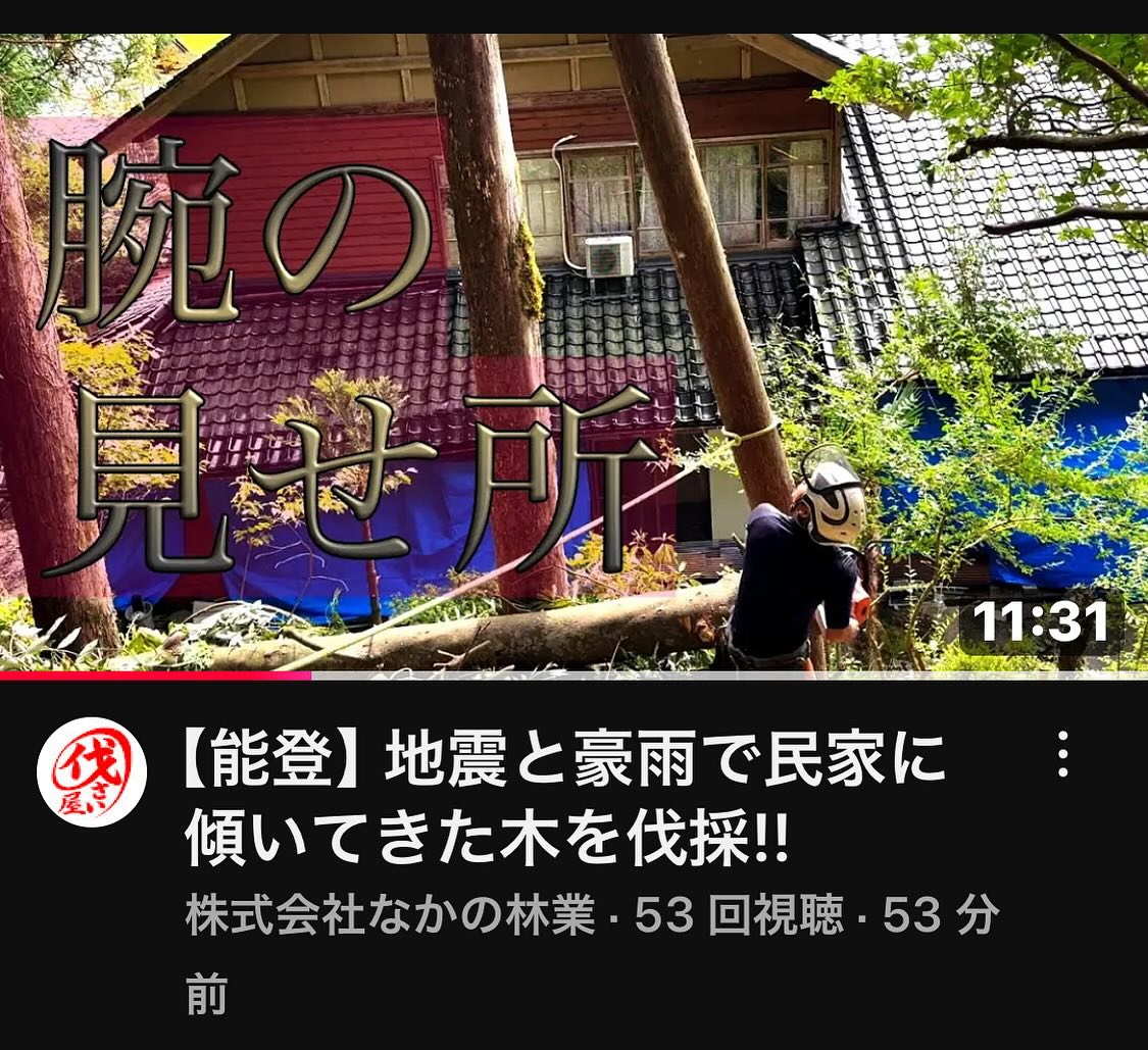 最新YouTube！能登編________________________________⁡樹木でお困りの方は"株式会社なかの林業"にお任せ下さい！従業員も随時募集中です☘️お問合せはHP、DM、お電話にて！https://nakano-ringyo.jp⁡〒920-2133石川県白山市鶴来大国町西517℡: 076-272-4885fax: 076-272-8745________________________________⁡#伐採 #特殊伐採 #林業 #除草 #主伐 #間伐 #森林経営計画 #森林環境譲与税 #森林管理制度 #スマート林業 #国有林 #県有林 #市有林 #民有林 #公社林 #屋敷林 #素材生産 #造林 #支障木 #線下伐採 #除雪 #石川県 #白山市 #鶴来 #金沢市 #野々市市 #小松市 #能美市 #なかの林業